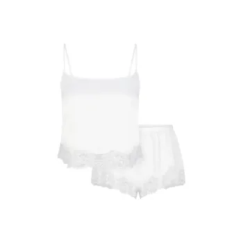 SKIMS Wedding Dress Series WOVEN SHINE CAMI AND SHORT SET Pajama Set Women's SNOW/Snow