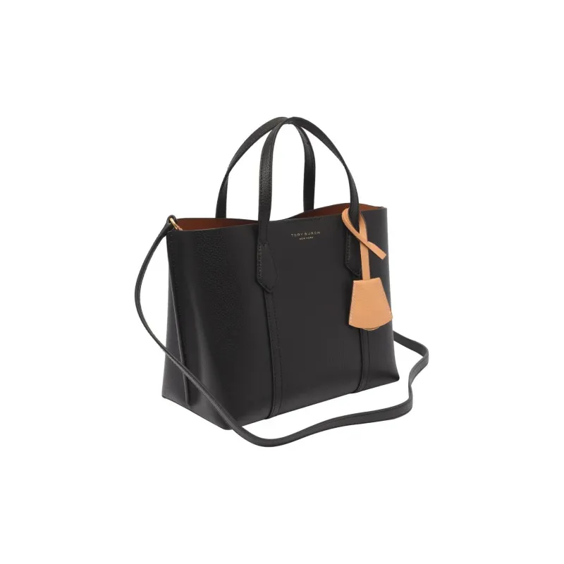 TORY BURCH Perry Calfskin Tote Bag, Shopping Bag, Handbag, Shoulder Bag, Crossbody Bag Small Size Women's Black-1