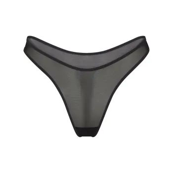 SKIMS ULTRA FINE MESH THONG Underpants Women's 1 Pack Onyx/Onyx