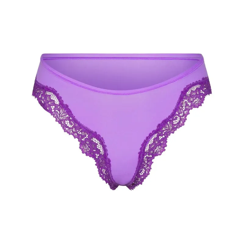 SKIMS FITS EVERYBODY LACE TANGA Underpants Women's 1 Pack Ultra Violet Tonal/Ultraviolet Color Tone-0