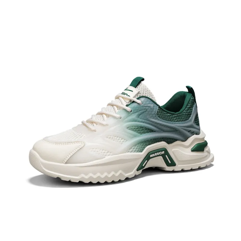 WARRIOR Chunky Sneakers Men Low Top Beige Gray Gradient/White Blue Gradient-9