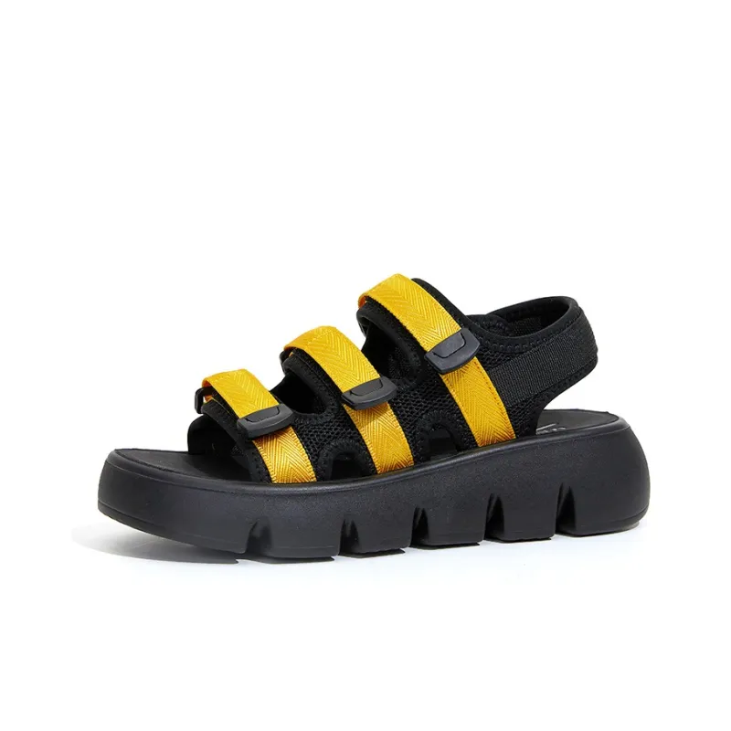 WARRIOR Beach Sandals Women's Black Yellow-1