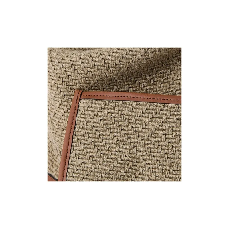 GIORGIO ARMANI Woven Linen With Leather One Shoulder Handbags Men's Brown-4