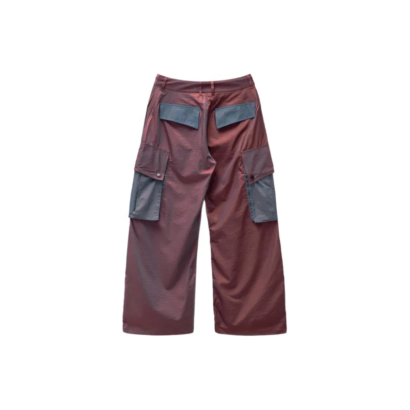 FRIED RICE Casual Pants Unisex Dark Red-1