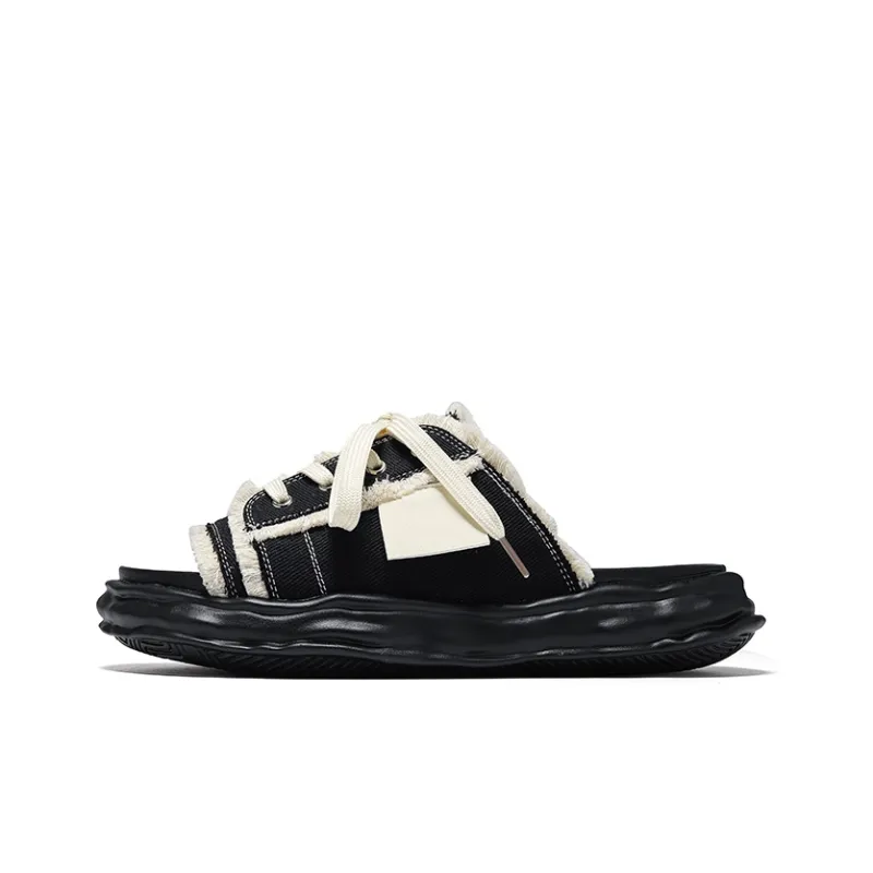 Chi Wolf Slide Slippers Unisex Black/White-0