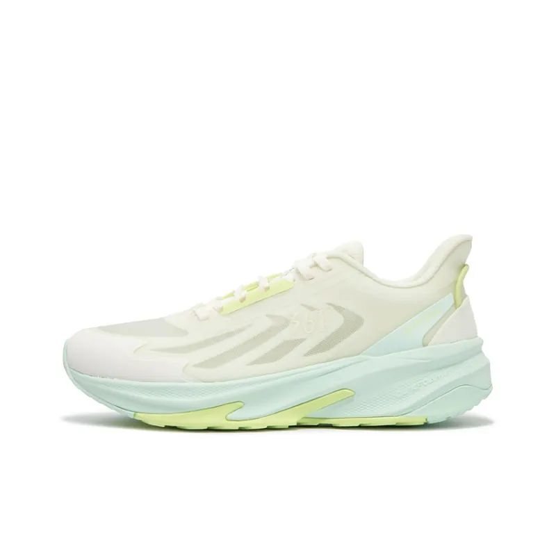 361° Riding Mountain Cushioning, Slip Resistant, And Abrasion Resistant Low Top Running Shoes Women's White Green-0