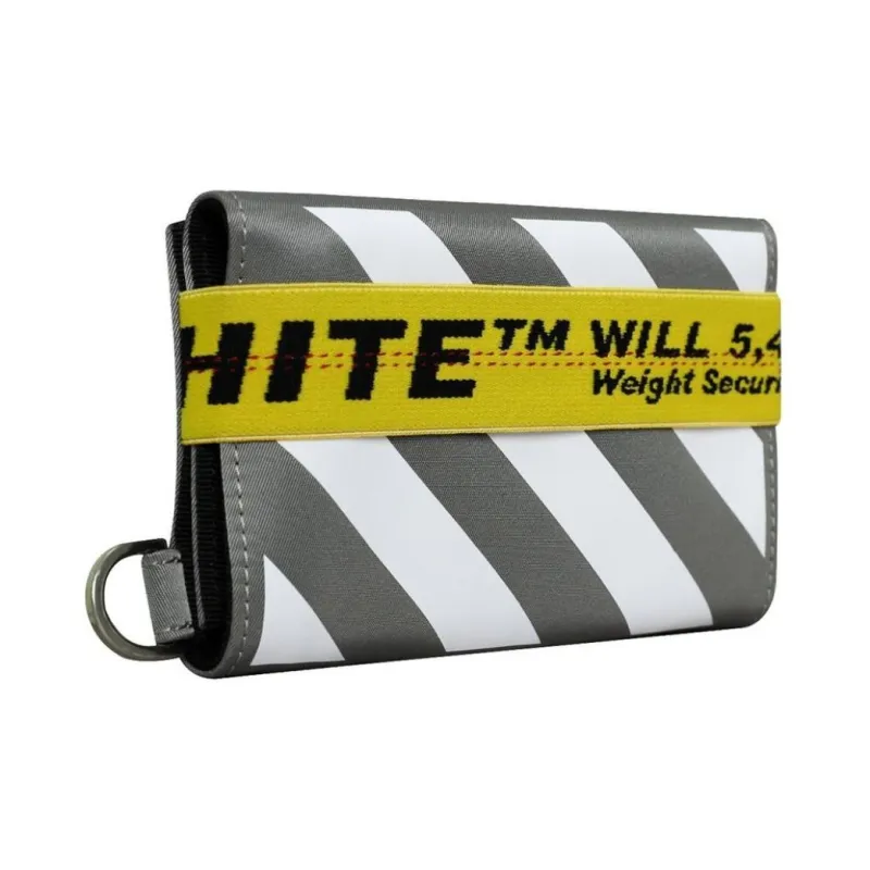 OFF WHITE Polyamide Wallet Unisex Gray & White-1