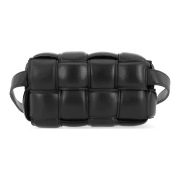 Bottega Veneta Padded Cassette Belt Bag Intreccio Black