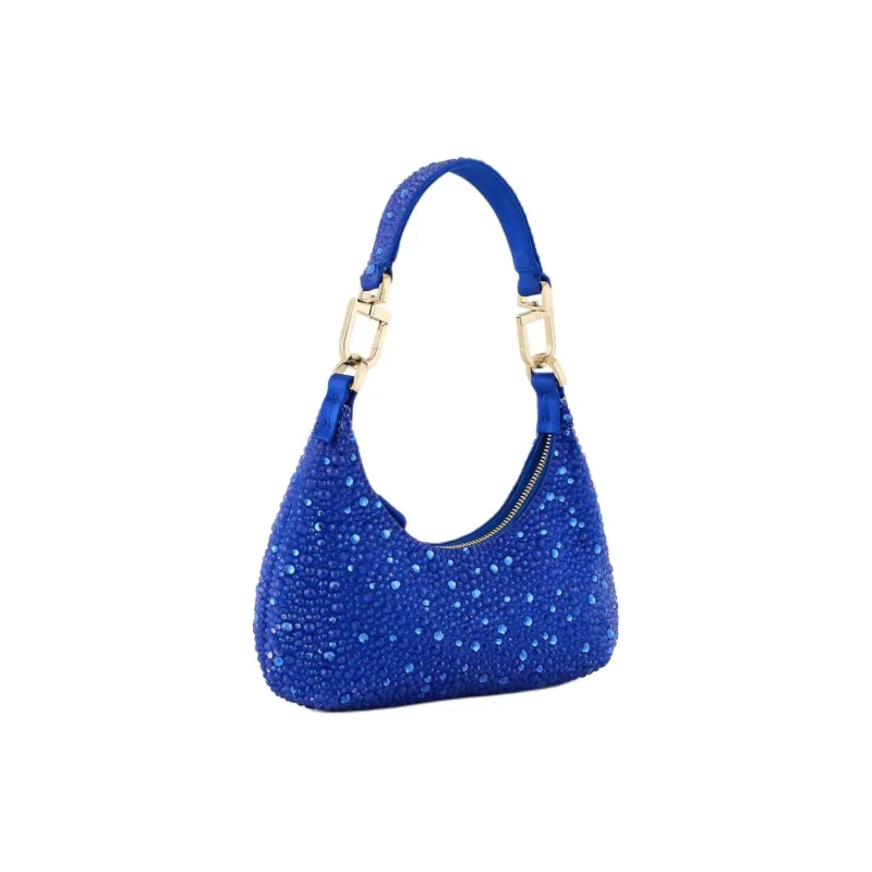 GIORGIO ARMANI Viscose Vagabond Bag Handbag Shoulder Bag Mini Women's Blue-1