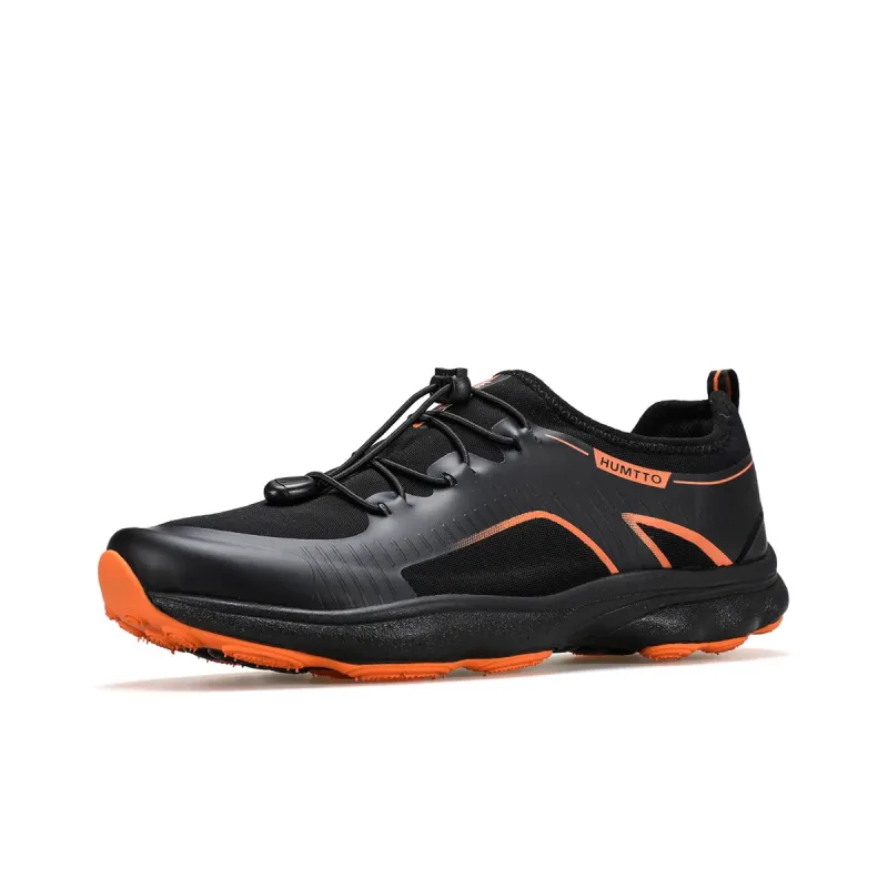 HUMTTO Cushioning Anti Slip And Wear Resistant Low Top Outdoor Shoes Men's Black Orange-1