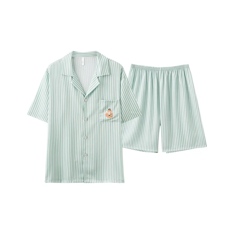 Tianmicat Pajama Set Men's Light Green-0