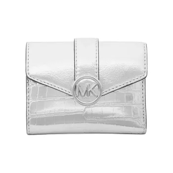 MICHAEL KORS Carmen Polyurethane Wallet Medium Size Women's Silver