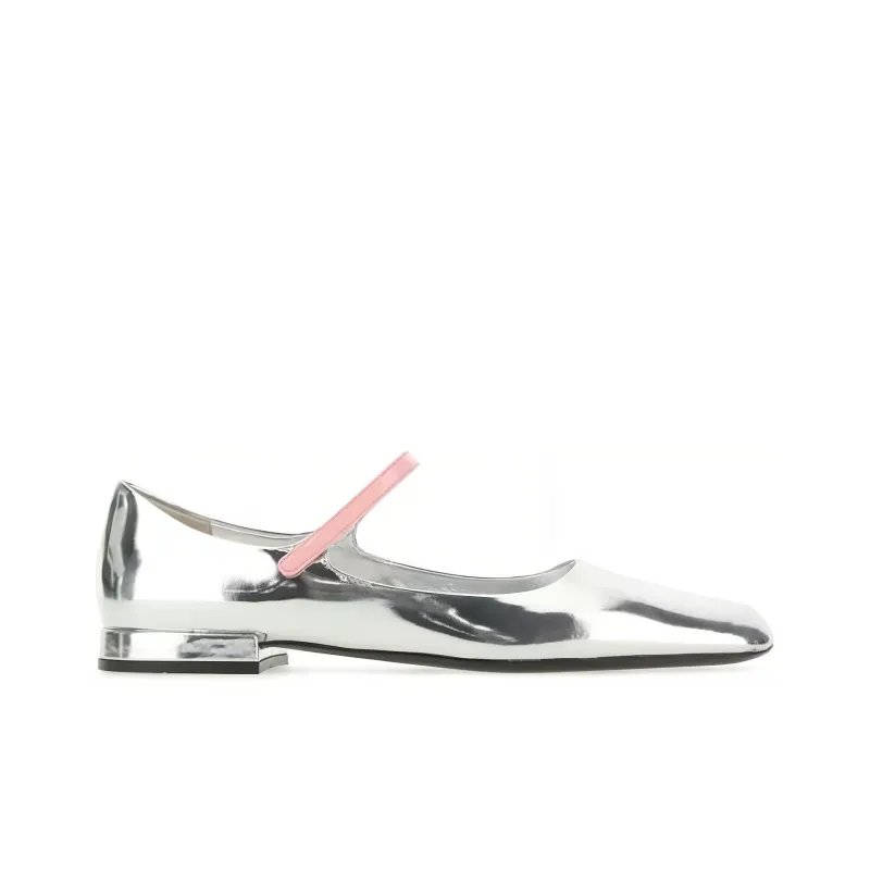 PRADA Mary Jane Shoes Women's Metallic Silver-1