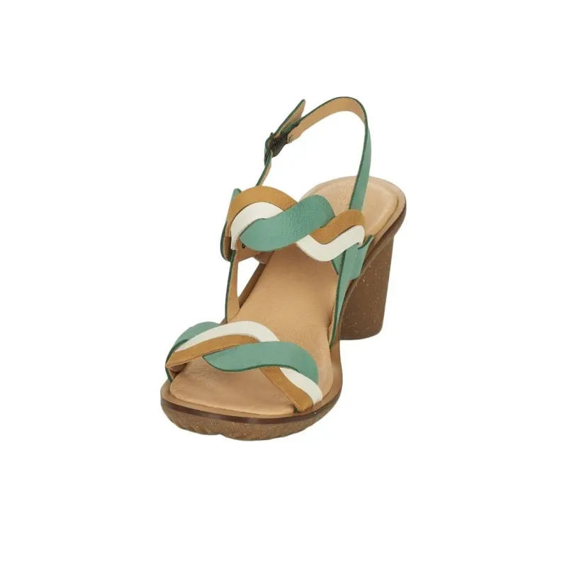 El Naturalista One Strap Sandals Women's Brown Green-3
