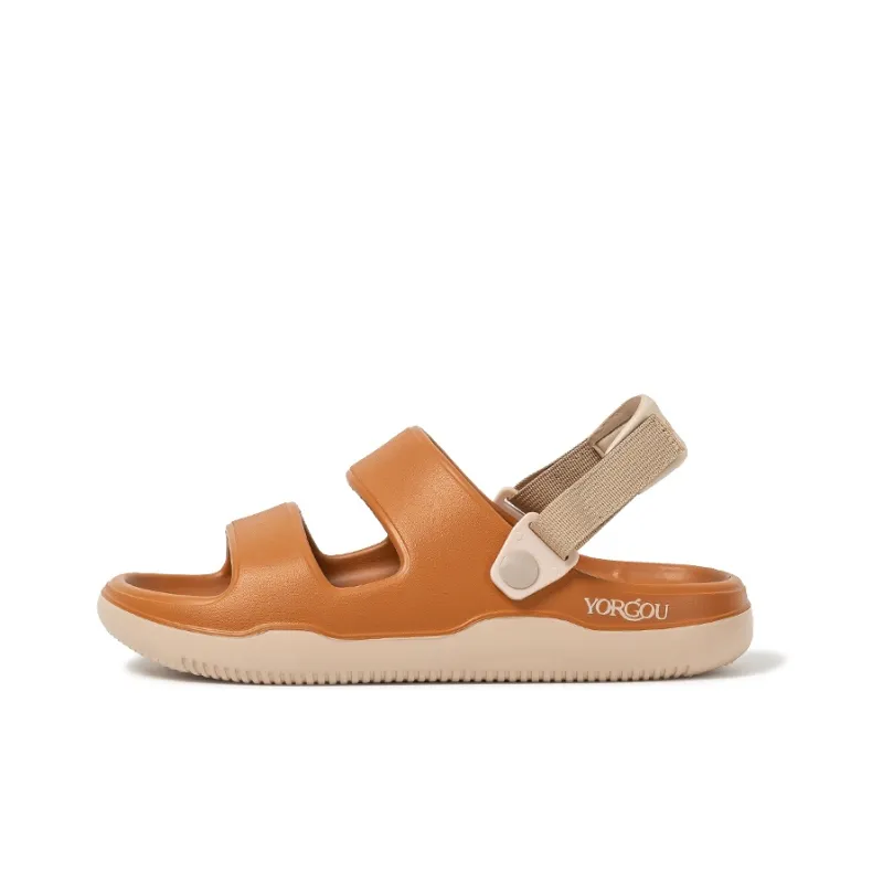 Far port Beach Sandals Unisex Milk Tea/Toffee Orange/Pearl White/Night Black/Dark Brown-2