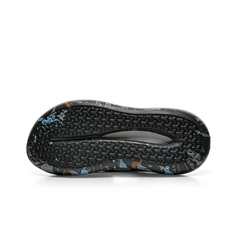 WARRIOR Slide Slippers Men Black/White/Orange-4