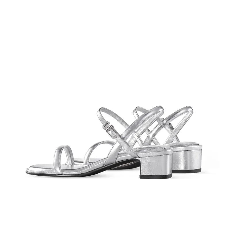 7or9 Silver Mountain Grass Strap Sandals Women's Silver-2