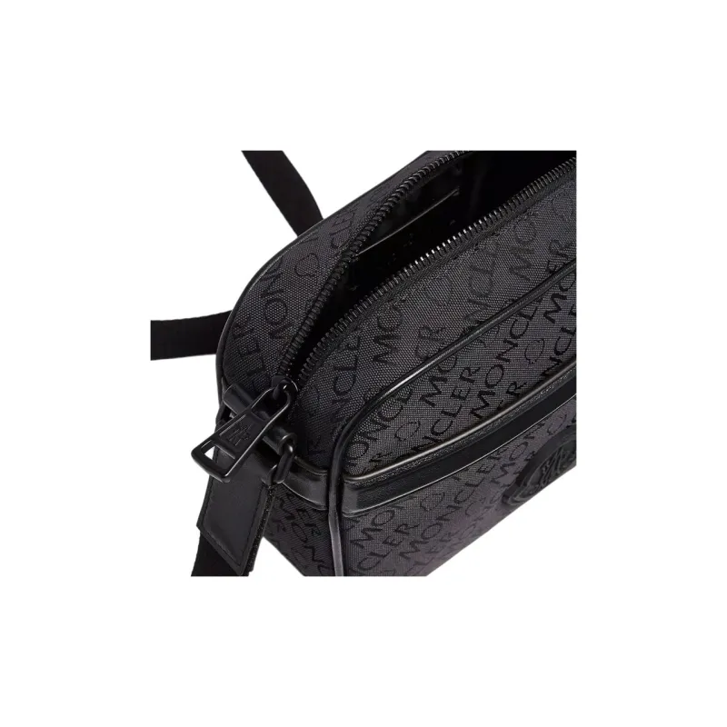 Moncler Canvas Canvas Bag Shoulder Bag Crossbody Bag Men's Black-3