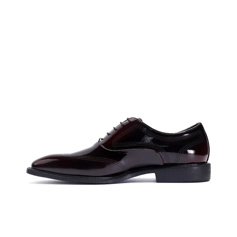 ASTON M.JAZZ Dress Shoes Men Low Top Black/Burgundy-6