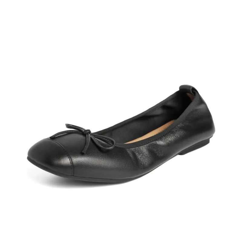 BELLE Casual Single Shoes 1CM Women's Black Ecru Yellow-1