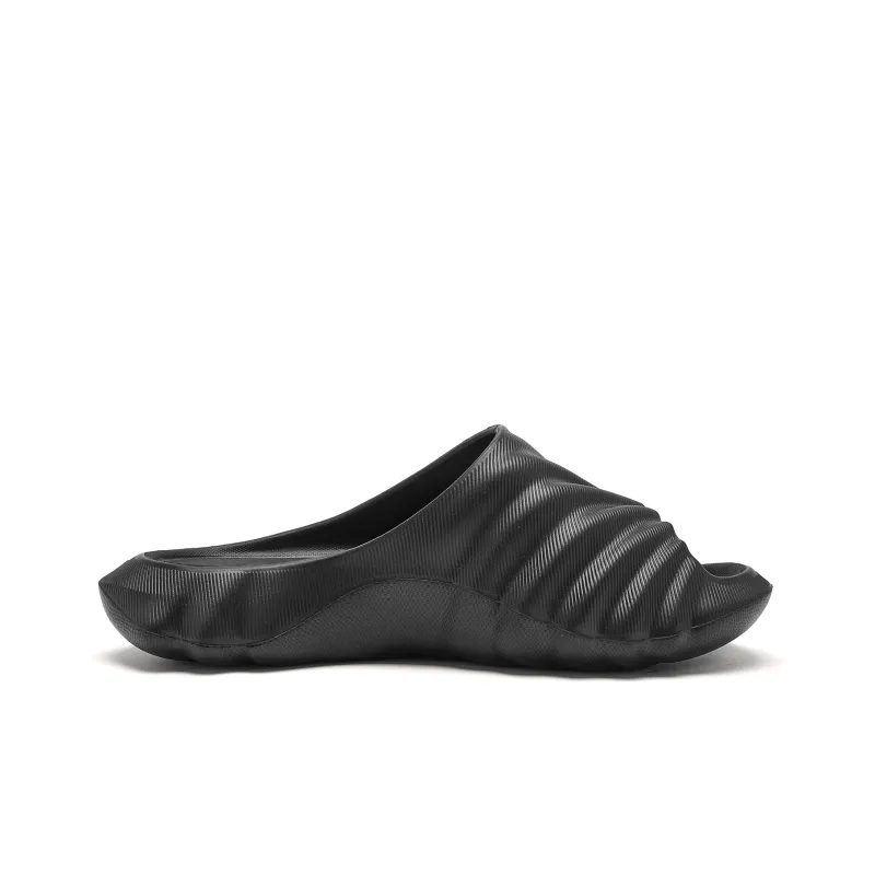 QIAODAN Conch Mops Slip Resistant Abrasion Resistant Quiet Slide Slippers Men's Black-1