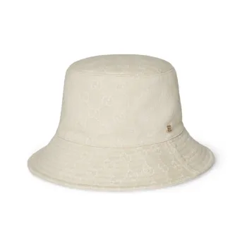 GUCCI Cotton Polyester Linen Viscose Bucket Hats Women's Beige