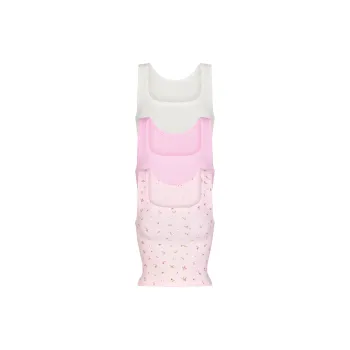 SKIMS Wedding Dress Series COTTON RIB TANK 3 PACK Tank Top Women's 3 Pack Pink Rosebud Multi/Pink Rose Bud Multicolor
