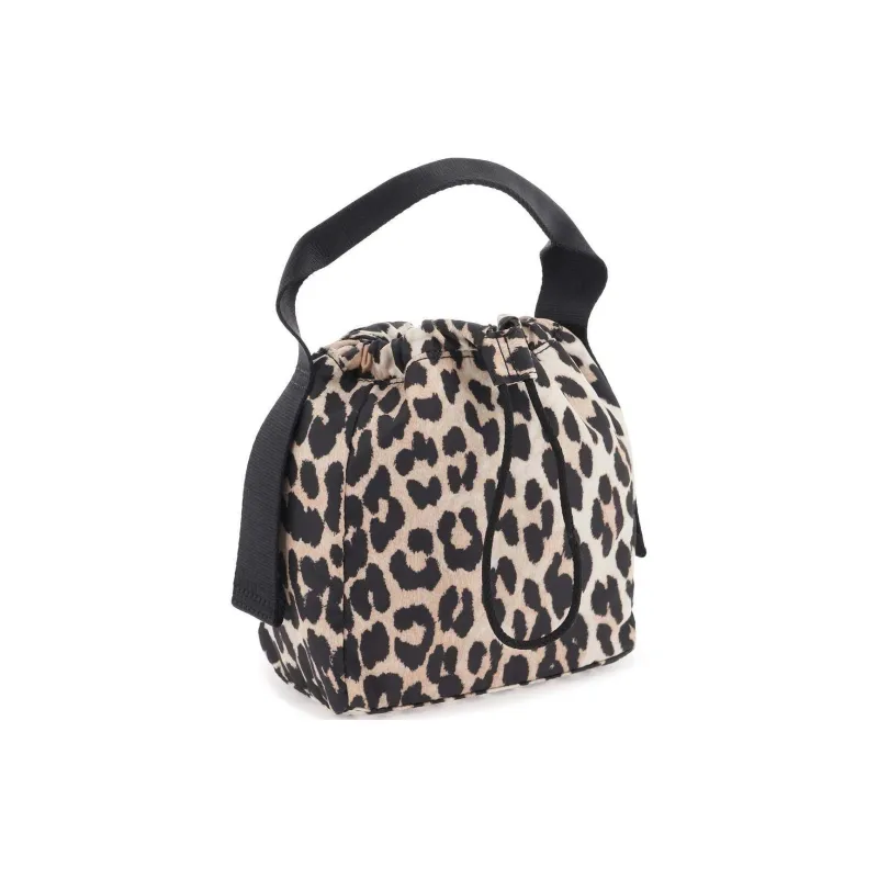 GANNI Recycled Material Handbag Women's Leopard Print-2