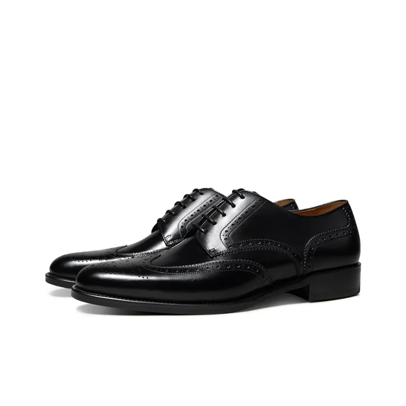 THOM WILLS British Business Calfskin Derby Shoes Dress Shoes Men's Black-1