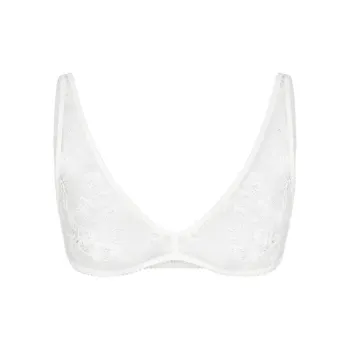 SKIMS Wedding Dress Series ULTRA FINE LACE PLUNGE BRALETTE Bra Women's MARBLE/Marble