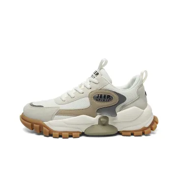 JEEP SPIRIT Anti-Slip Wear-Resistant Breathable Lightweight Height Increasing Low-Top Chunky Sneakers Men's Light Sandy