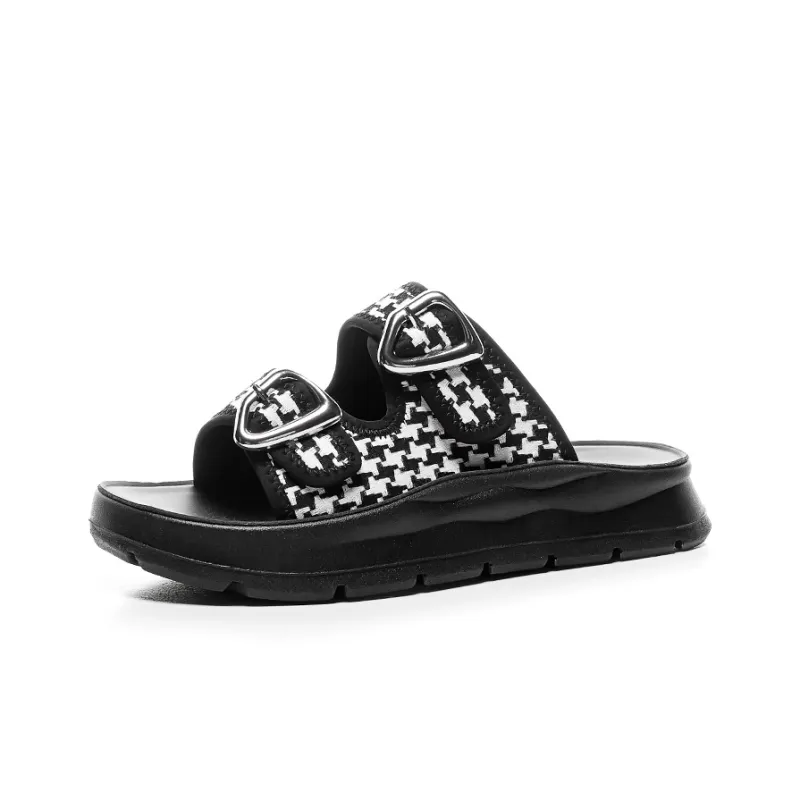 Warrior Slip Resistant Slide Slippers Women's Black White-1