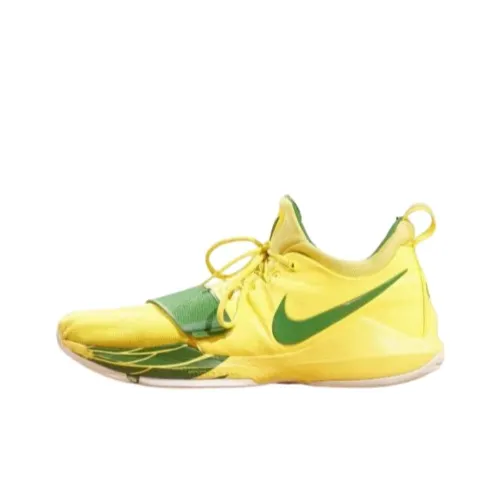 Nike PG 1 PE 'Oregon Ducks' Wear Resistant Low Top Basketball Shoes Men's Yellow Green