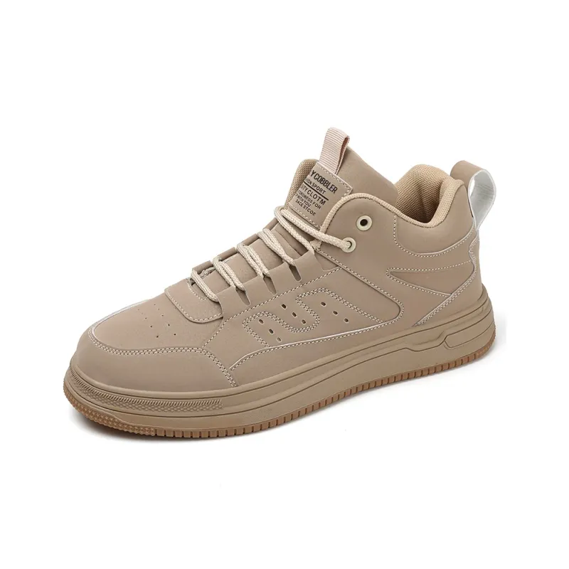 PLAY COBBLER Skateboard Shoes Unisex High Top Beige/Black-6