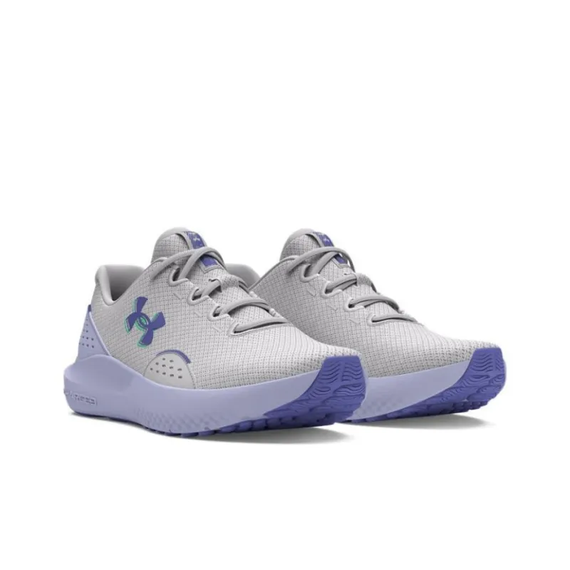 Under Armour Charged Surge 4 Cushioning, Wear Resistant Low Top Running Shoes Women's Gray Purple-2