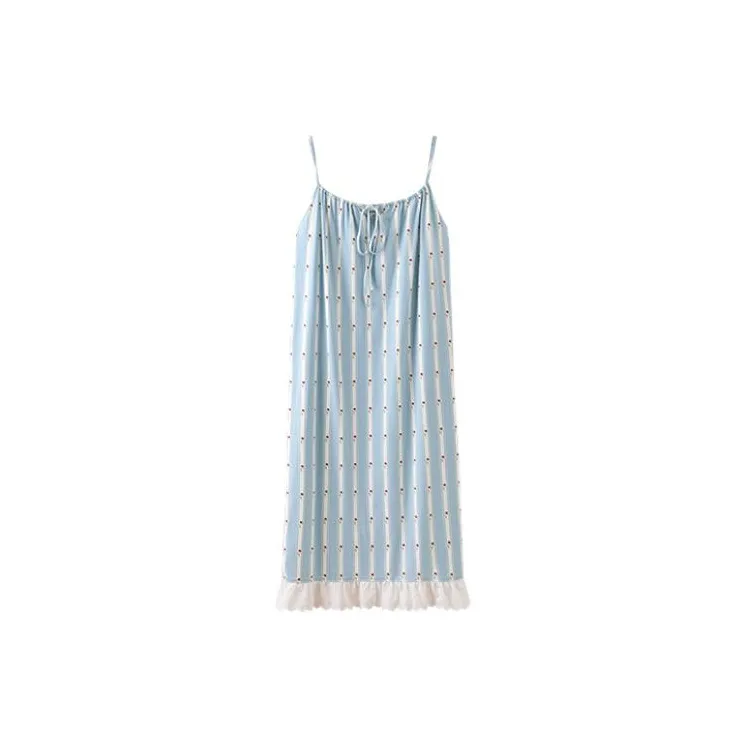 JINGYUN Nightgown Women's Light Blue-0