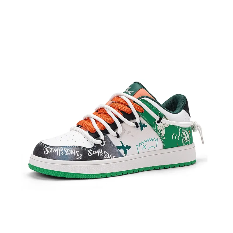 The Simpsons Skateboard Shoes Unisex Low Top Banana Green/Sailing Black-2