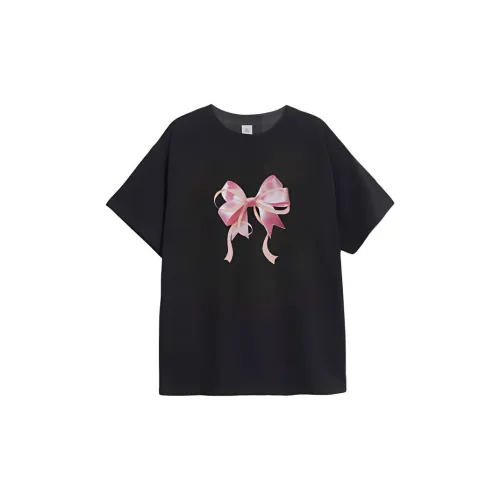 RONRON T-Shirts Women's Black/Pink