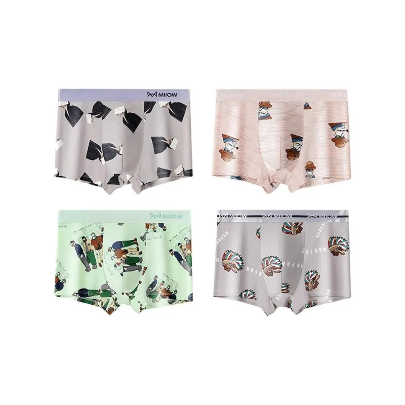 MIIOW Trendy Party Collection Cooling Summer Collection Underpants Men's 4 Pack-46