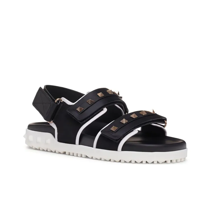 Valentino Open Beach Sandals Women's Black-3