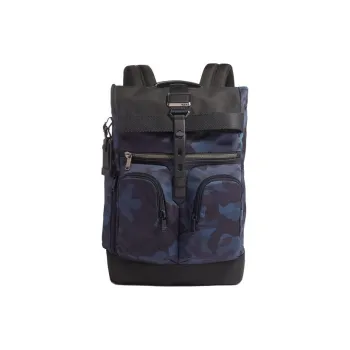TUMI Alpha Bravo Fabric Backpack Men's Black & Blue