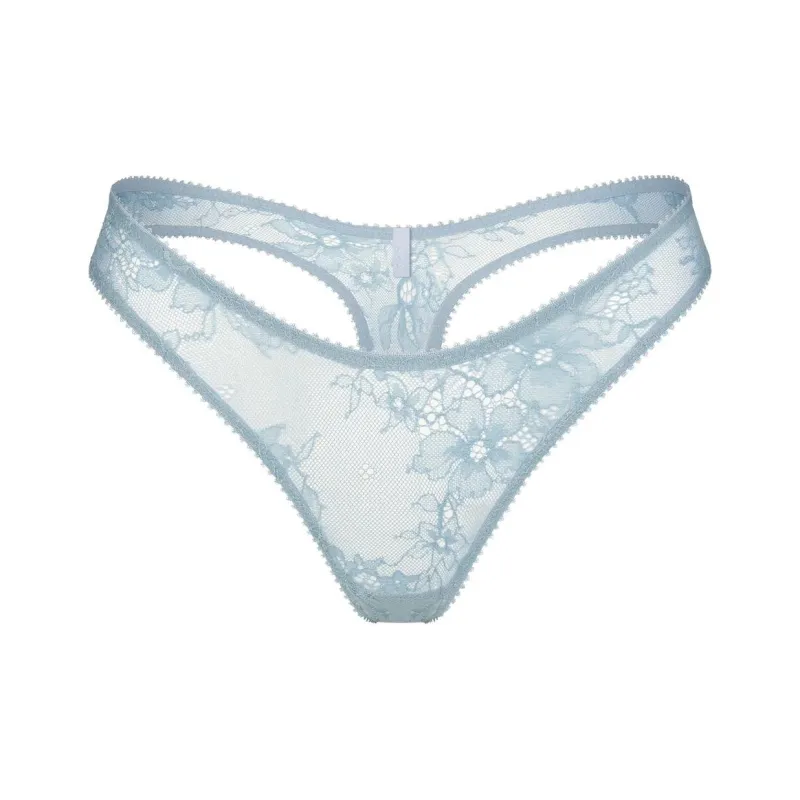 SKIMS ULTRA FINE LACE THONG Underpants Women's 1 Pack DENIM/Denim-0
