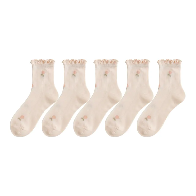 XXLLG Mid Calf Socks Women's 5 Pack-11
