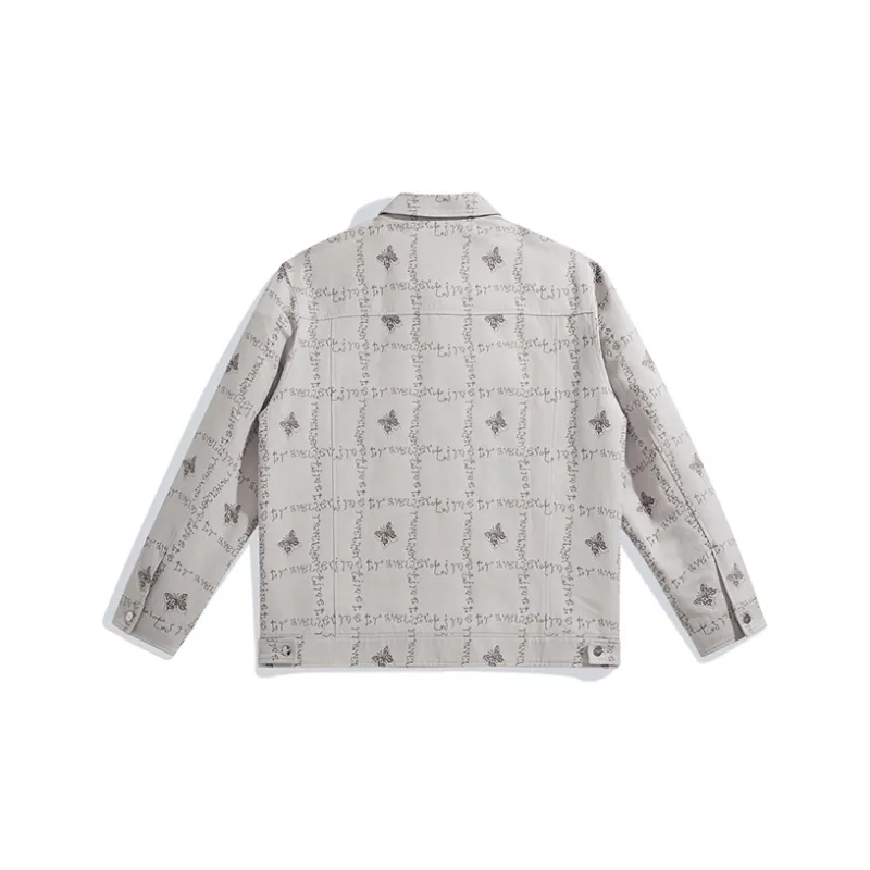 PEACEBIRD MEN Jackets Men Gray White 1 Loose Fit-1