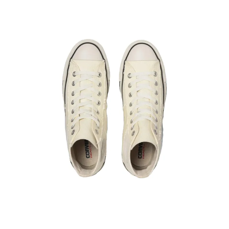 Converse All Star Denimpatchwork Hi Durable Cushioning High Top Canvas Shoes Unisex Ecru Japan Version-3