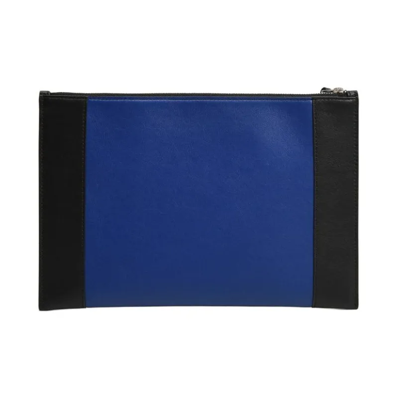 Alexander McQueen Calfskin Clutch Women's Marine Blue & Black-2