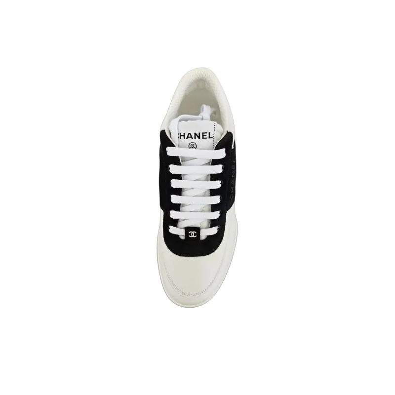 CHANEL 24C Low Top Skateboard Shoes Women's White Black-2