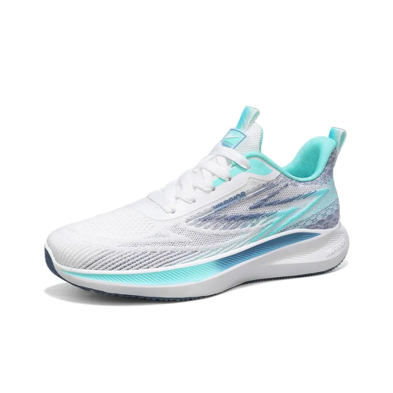 WARRIOR Running Shoes Men Low Top White/Blue-2