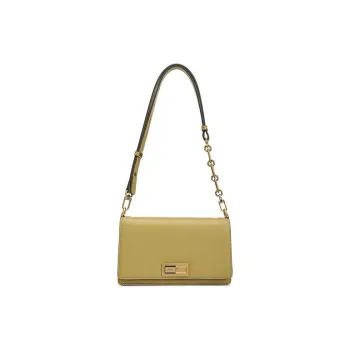 HONGU Split Cow Leather Bonded Synthetic Leather Small Square Bag Crossbody Bag Shoulder Bag Women's Brown