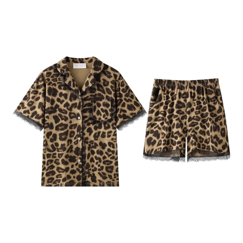 Meonsill Pajama Set Women's Yellow Brown-0